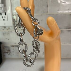 Adorable Rhinestone & Silver Plated Chain Bracelet